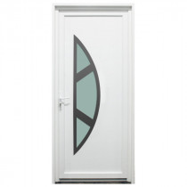 Porte d'entrée PVC Meuse blanche, 215x90cm, poussant droit