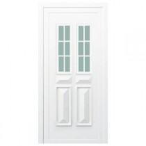 Porte d'entrée PVC Orne blanche, 200x90cm, poussant droit