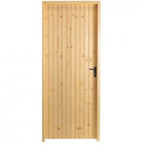 Porte de service gauche pleine, en Sapin Elia, 200x80cm