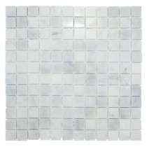 Mosaïque Blanc Poli Marbre Droit 2462, Plaque 30,5 x 30,5 x 1 cm