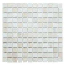 Mosaïque Ivoire Marbre Droit 3346, Plaque 30,5 x 30,5 x 1 cm