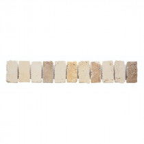 Frise Carrelage Mix Couleurs Travertin Naturel 3564, 5 x 30,5 x 1 cm