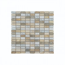 Mosaïque Mixte Poli Griffé Marbre Droit 968, Plaque 30,5 x 30,5 x 1 cm