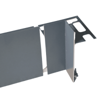 Embout d'angle Alu Interne pour profil Terrasse 122mmx2,5m, Gris Sablé