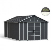 Abri de Jardin Polycarbonate Canopia Yukon 15 m² Gris, Avec Sol