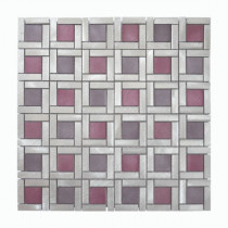 Mosaïque Violet Verre Alu AL15, Plaque 30,5 x 30,5 x 0,8 cm