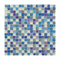 Mosaïque Verre et Pierre Nacre Bleu AN15, Plaque 30,5 x 30,5 x 0,8 cm