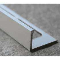Baguette d'angle Alu pour Carrelage Anodisé H 22mm x 2,5 m, Chromé Mat