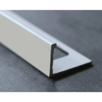 Baguette d'angle Alu pour Carrelage H 22mm x 2,5 m, Laqué Blanc