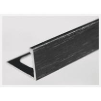Baguette d'angle Alu pour Carrelage H 22mm x 2,5 m, Noir Brossé