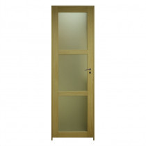 Bloc porte Chêne Ken 3 Vitrages 204x73 cm poussant Gauche