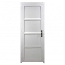 Bloc porte Tema enrobé Blanc 4 Panneaux 204x73 cm poussant Droit