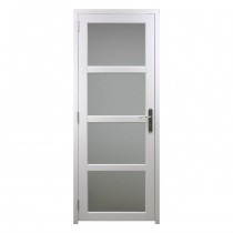 Bloc porte Tema enrobé Blanc 4 Vitrages 204x83 cm poussant Droit