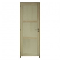 Bloc porte Bois exotique Tokyo 3 Panneaux 204x73 cm poussant Droit