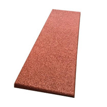 Bordure caoutchouc chanfreinée Hexdalle XE 100x25cm, ép 1 à 2,5cm, rouge brique