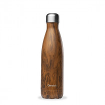 Gourde Isotherme Qwetch Wood Double Paroi 500 ml Marron