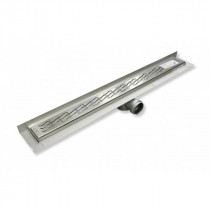 Caniveau de douche inox Doucheline, grille perforée, 885x70mm