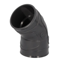 Coude PVC à Coller F-F 45° NF Nicoll Hometech® Anthracite, ⌀50mm