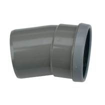 Coude PVC Assainissement à Joint 15° Mâle-Femelle SN4, ⌀160mm