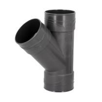 Culotte PVC à Joint NF F-F 45° Nicoll Anthracite, ⌀100 mm
