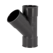 Culotte PVC à Joint F-F 45° NF Nicoll Hometech® Anthracite, ⌀50 mm