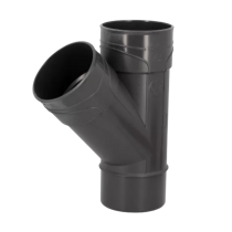 Culotte PVC à Joint NF M-F 45° Nicoll Anthracite, ⌀100 mm
