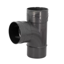 Culotte PVC à Joint NF M-F 87°30 Nicoll Anthracite, ⌀100 mm