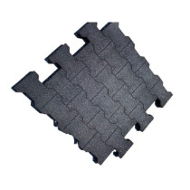 Dalle/pavé caoutchouc 79,5x79,5x4 cm, couleur noire, la dalle