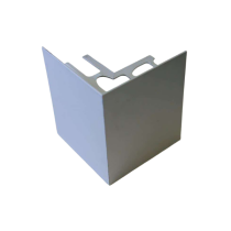 Embout d'angle Alu Externe pour profil Terrasse 42mmx2,5m, Chromé Mat
