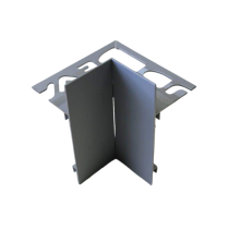 Embout d'angle Alu Interne pour profil Terrasse 102mmx2,5m, Chromé Mat