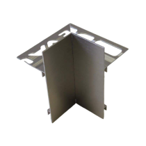 Embout d'angle Alu Interne pour profil Terrasse 42mmx2,5m, Alu Brossé