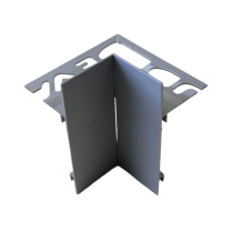 Embout d'angle Alu Interne pour profil Terrasse 42mmx2,5m, Chromé Mat