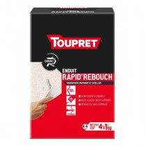 Enduit Rebouchage Poudre Toupret Rapid' Rebouch Blanc Pack 1 kg