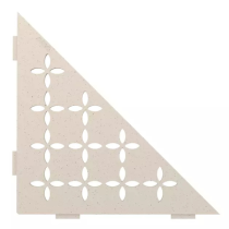 Etagère d'Angle de Douche Schlüter-Shelf-E-S1 Floral 210x210mm Ivoire