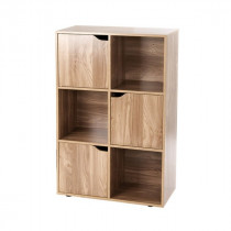 Etagère Verticale 6 Cases avec 1 Porte Casâme 60x90cm Bois