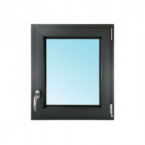 Fenêtre 1 Vantail PVC Gris 7016 45x40 cm Oscillo Battant Tirant Droit