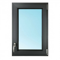 Fenêtre 1 Vantail PVC Gris 7016 60x40 cm Oscillo Battant Tirant Droit