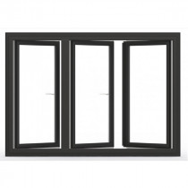 Fenêtre PVC Oscillo-Battant 3 Vantaux 135 x 80 cm Gris