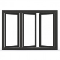 Fenêtre PVC Oscillo-Battant 3 Vantaux 135 x 80 cm Gris