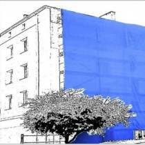 Filet Protection Echafaudage Bleu 2 x 50 m