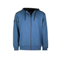 Sweat à Capuche Zippé Bosseur Jefferson Bleu
