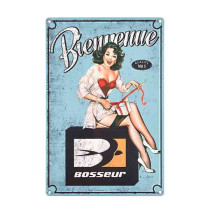 Plaque émaillée 15 x 20 Bosseur - Bienvenue