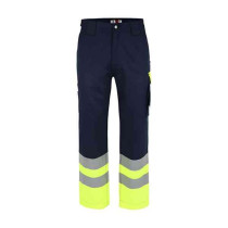 Pantalon de Travail Herock Olympus High Viz Bleu Marine/Jaune