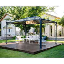 Tonnelle Aluminium Polycarbonate Canopia Martinique 4300 4,3 x 4m Gris
