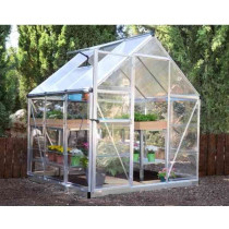 Serre de Jardin Polycarbonate Aluminium Canopia Hybrid 3,3 m² Argent
