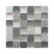 Mosaïque en Verre et Pierre ARG01, Plaque 30,5 x 30,5 x 0,8 cm