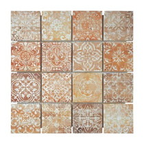 Mosaïque Castle Wood Nude Travertin Décoré 4080, Plaque 30,5 x 30,5 x 1 cm