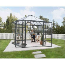 Serre de Jardin Hexagonale Polycarbonate Canopia Oasis 11,2m² Gris