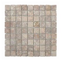 Mosaïque Moka Travertin Naturel 3083, Plaque 30,5 x 30,5 x 1 cm