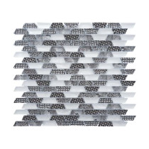 Mosaïque en Trapèze Blanc en Verre AR02, Plaque 30,5 x 30,5 x 0,8 cm